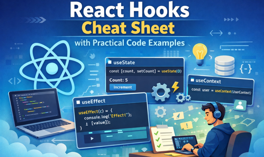 React Hooks Cheat Sheet with Practical Code Examples